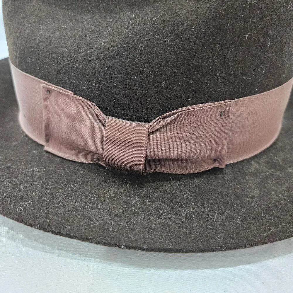 Indiana Jones Stetson Authentic Hat Brown Wool Felt Fedora Medium Made in USA